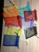 30 unids/lote 7x9cm 9x12cm 10x15cm, 13x18cm Cordón de Organza bolsas joyería bolsas de embalaje bolsa de regalo de fiesta de boda bolsa de la joyería