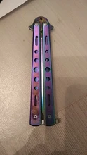 Cuchillo plegable de entrenamiento de acero 440C, herramienta de práctica de titanio, cuchillo de entrenamiento sin filo, accesorios