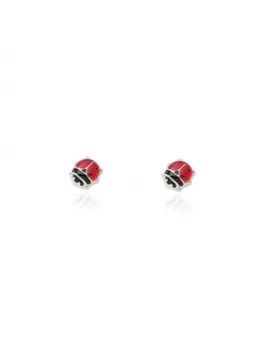 

Silver Earrings Big Ladybug