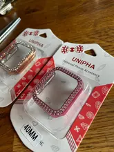 Funda de diamante para Apple Watch 5, 44mm, 40mm, iWatch Series 4, protector de pantalla, funda de PC para Apple Watch 3, 38mm, 42mm