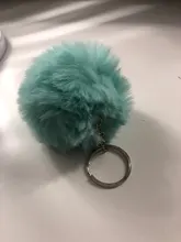 Llavero con pompón de pelo para mujer, Bola de Pelo de imitación suave, llavero de coche, llavero, bolsa, colgante, joyería, 20 colores