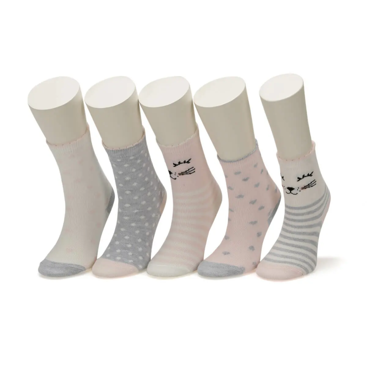 

FLO KITTY 5 LI SKT-G Pink Female Child Socket Socks I-Cool