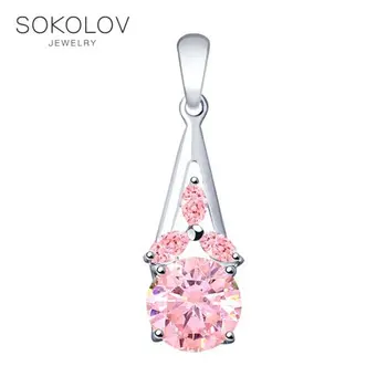 

SOKOLOV suspension of silver with fianitami, fashion jewelry, 925, women's/men's, male/female, women's male, pendants for neck women