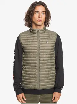 

QUiksilver sleeveless vest, Scaly kalamata model, olive green, nylon, zip.