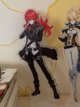 Genshin-figura de Anime de impacto Diluc Venti Klee Keqing Qiqi, soporte acrílico, modelo de placa, decoración de escritorio, señal de pie, llavero de ventilador, regalos