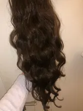 Coleta de pelo largo ondulado vigoroso para mujer, coleta sintética con cordón, coleta para mujer negra