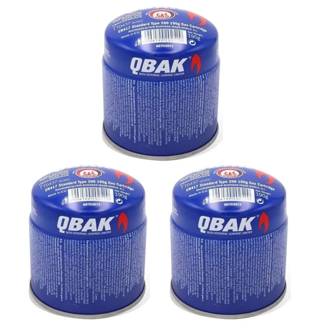 QBak Cartucho De Gas Perforable, 190 gr, Bombonas de Gas Butano Para