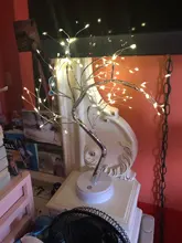 LED Night Light Mini Christmas Tree Copper Wire Garland Lamp For Home Kids Bedroom Decor