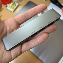 UGREEN HUB tipo C con USB Dual USB-C a HDMI RJ45 PD USB 3,0 SD para MacBook Pro aire adaptador de Thunderbolt 3 Dock USB-C 3,1 tipo-C