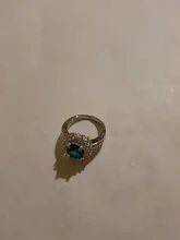 Huitan-anillos de boda de la serie de plantas románticas, anillo de compromiso de estilo europeo Vintage con piedra verde brillante, forma de flor de lujo