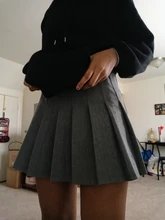Skirt Knee-Length High-Waist Fall/winter Women's A-Line Above Folded New