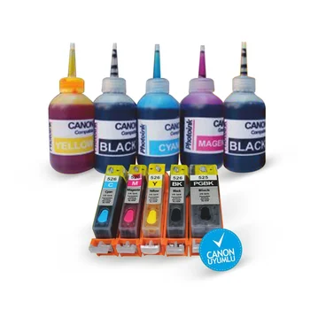 

Canon PGI 525-CLI 526 C M Y BK (5 Color) COMPATIBLE Dolan Cartridge Kit-FULL-(AUTO RESET ÇİPLİ-ip4850/ip4950/ix6550/mg5150/