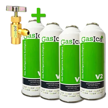 

Gasica organic refrigerant Gas V2 Kit 4 bottles + key (R22,R407C,RT410A) 255GR