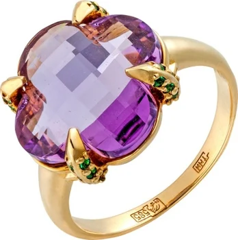 

Aloris ring with amethyst and cubic zirconia in Yellow Gold