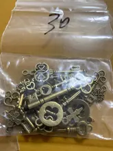 30 Uds. De colgantes de llaves de Estilos mixtos de Bronce Antiguo, collares y pulseras para fabricación de joyería artesanal, accesorios Vintage
