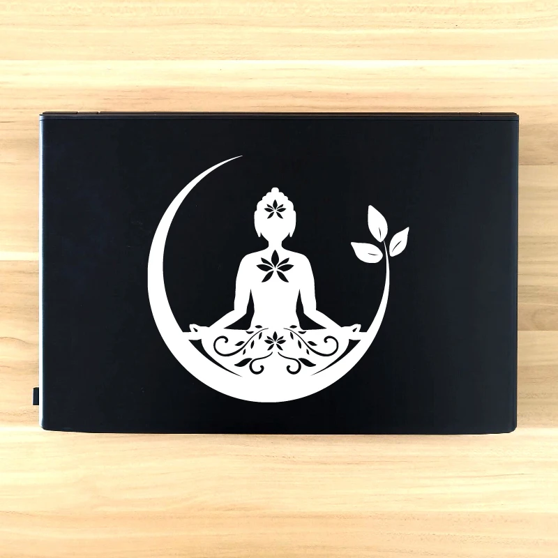 Buddha Chakra Peace Love Good Vibes Vinyl Sticker Car Window Decor, Zentangle Mandala Laptop Decals for Apple Macbook Pro / Air, vinyl stickers, self adhesive stickers, car stickers, window stickers