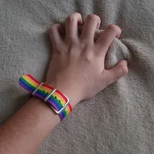 Ins-Pulseras tejidas con arcoíris para hombres y mujeres, pulseras LGBT para homosexuales, bisexuales, tejidas, trenzadas, orgullo, joyería de amistad