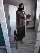 Falda de verano para mujer, conjunto de 2 piezas de faldas de cintura alta, color verde, liso, satinado, color púrpura, 2021