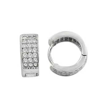 

Teleplus Zircon Cubic Zirconia Hoop Earrings 925 Sterling Silver