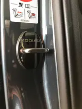LQY 4pcs Car Door Lock Buckle cover car sticker car accessories For Octavia FABIA KAMIQ
