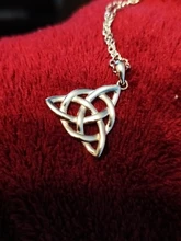 Joyería Vintage Triquetra Trinity collar de colgante de nudo collares y colgantes de Plata de Ley 925 para mujer (JewelOra NE101914)