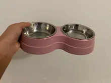 Alimentador de colores para mascotas, plato de acero inoxidable para alimento y agua de perros y gatos pequeños