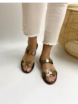 

2020 summer women's Premium orthopedic open toe sandals Vintage slip-resistant breathable genuine leather casual women's platform Retro shoes