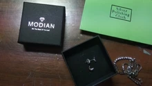 Modian nuevo 2021 sólida plata 925 rosa dorado Luna, pendientes para las mujeres de moda pequeños exquisita joyería Bijoux