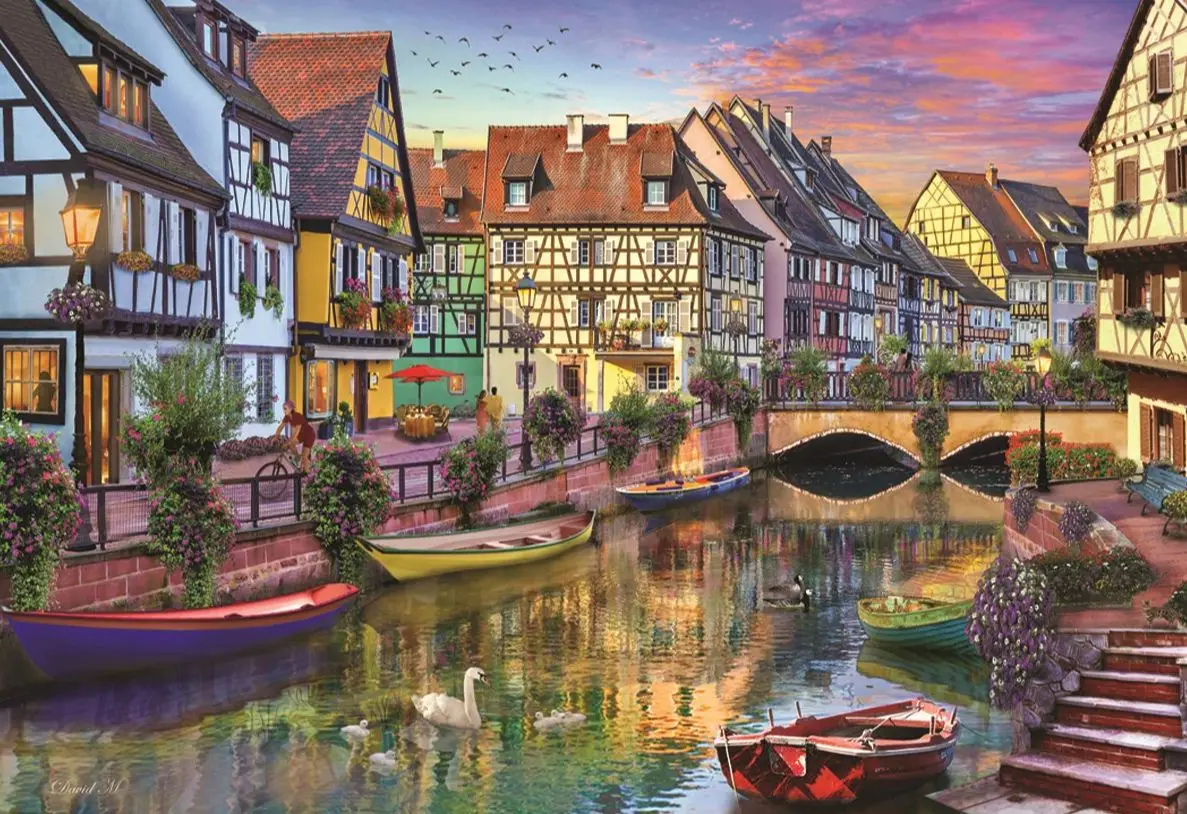 

At Jigsaw Puzzle 2000 Pcs Colmar Canal For Adult&Kids Toy Educational Entertaintment Landscape Fun Games