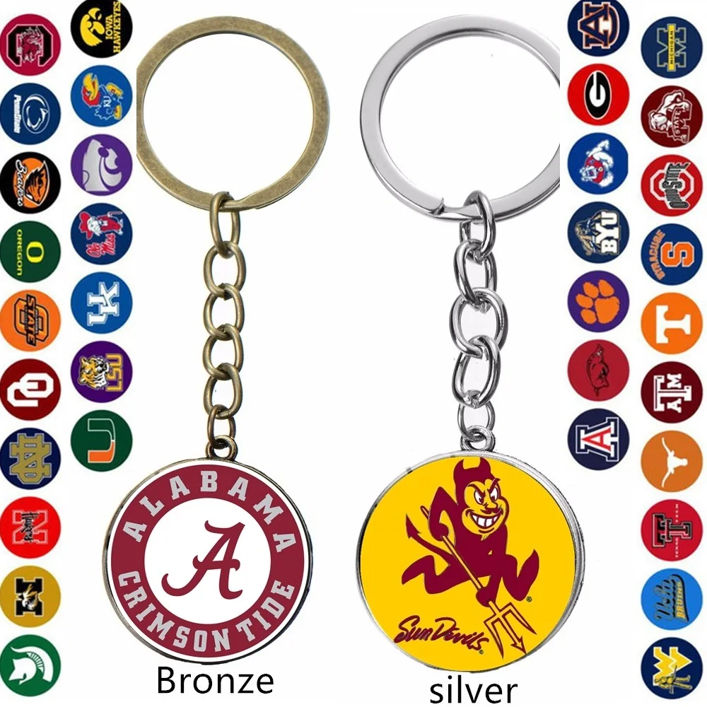

Football Jewelry Keychain NCAA fans super bowl Charms /18mm Snap Button Charms Car Keyring for Women Men Gift dropship