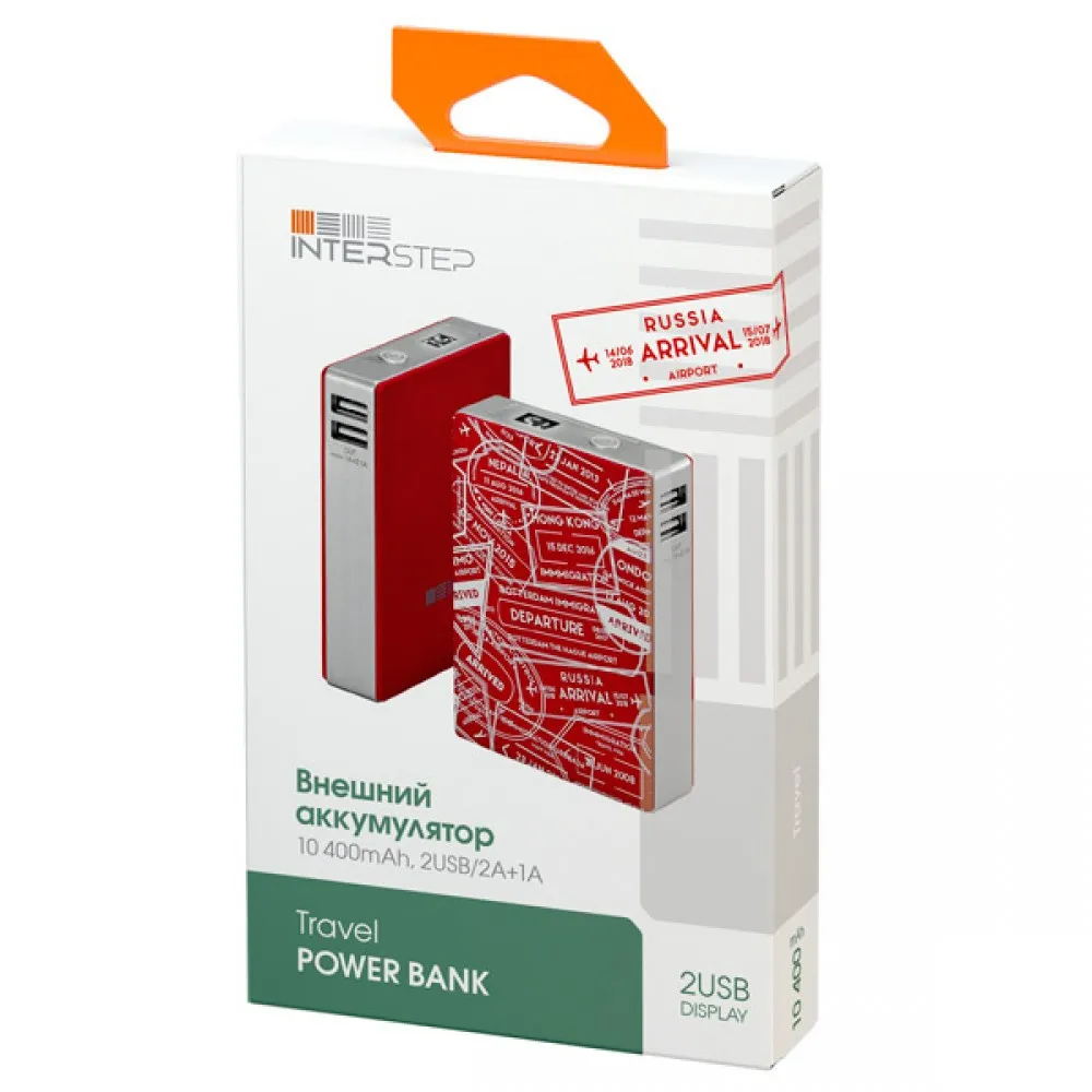 Interstep External battery 10400 mAh CALM 2USB display Li-ion W