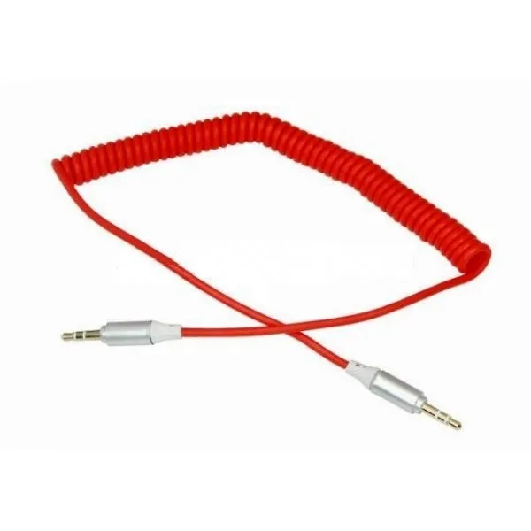 Аудио кабель aux пружина 3,5 mm mini jack- 3,5 mm mini jack(Черный