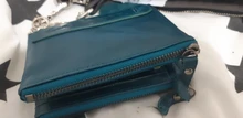 Cartera de piel auténtica para mujer, billetera biplegable, tarjetero de identificación rojo, monedero con doble cremallera, pequeño, 2021