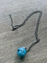 Collar con colgante de Luna y Bola de resina transparente para mujer, collar con cadena de nubes azules y blancas, regalos de joyería para niña
