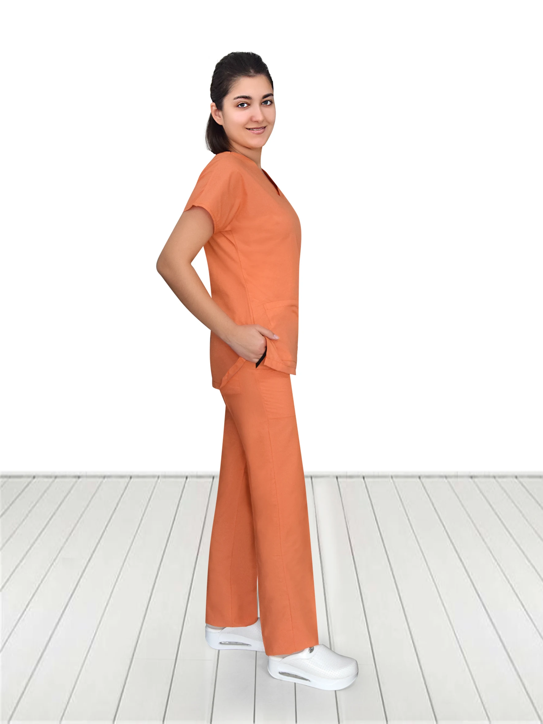 Nur ортопедические оранжевые махровые хлопковые нижние брюки унисекс комплект