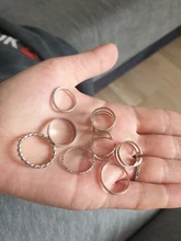 KISSWIFE-Juego de 8 anillos de color dorado para mujer, diseño redondo simple, hecho a mano, anillo geométrico, regalos de joyería para mujer