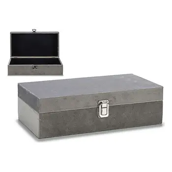 

Box Gift Decor Grey Velvet Wood (15 x 8,5 x 29 cm)