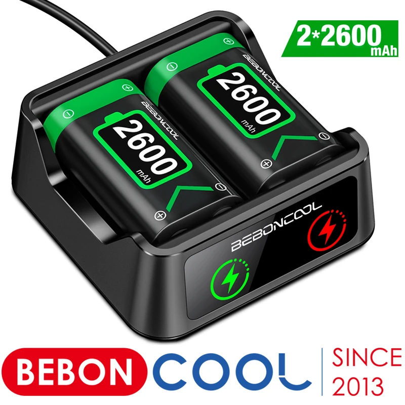 

Аккумуляторная батарея BEBONCOOL 2 X мАч для контроллеров Xbox Series X/S/Xbox One S/X + зарядное устройство USB