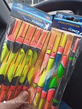 10 unids/lote pesca Float de boya Bobber palo aparejos de pesca Vertical 1g 2g 2,5g 4g 5g tamaño de mezcla de Color para accesorios de pesca de la carpa