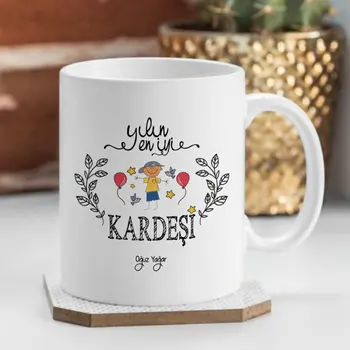 

Personalized The Year 'S Best Brother White Mug Cup-2