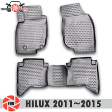Коврики для Toyota Hilux 2011~ коврики Нескользящие полиуретановые грязезащитные внутренние аксессуары для стайлинга автомобилей