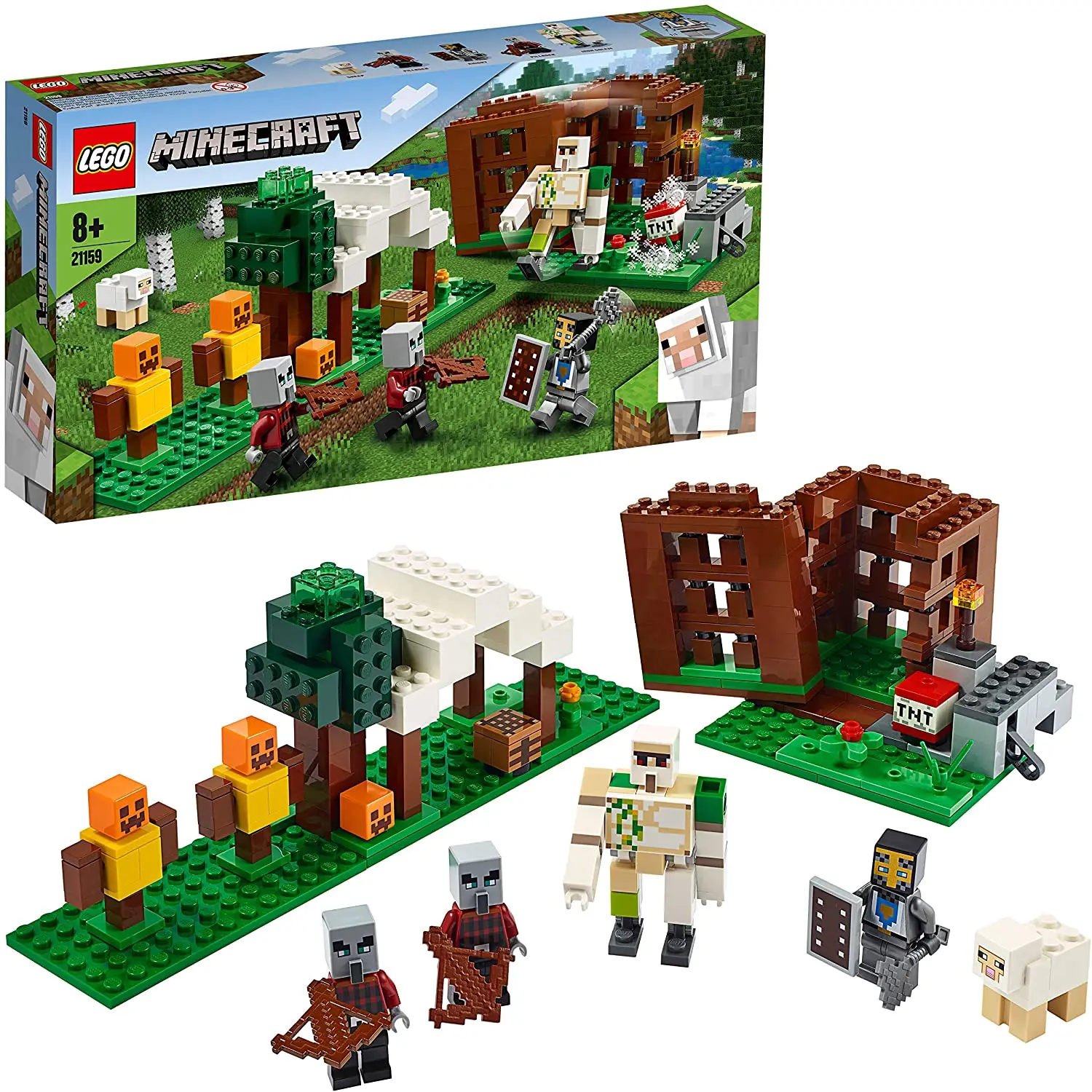 LEGO Minecrafted Pillager Karakolu ( 470 piece) Minecrafted pillager patrol hobby fun children's block lego enamel crafted tutorial