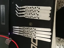 Pinzas electrónicas industriales antiestáticas ESD, Punta rectas y curvadas, pinzas de acero inoxidable de precisión, herramienta manual de reparación para teléfono SMD