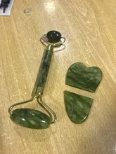 Masajeador de rodillo de Jade para rodillo Facial Gua Sha Jade Stone, masajeador Facial de belleza, levantamiento de cara delgada, herramientas de cuidado para la piel Facial antiarrugas