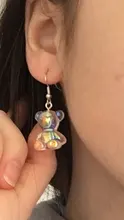 Pendientes de resina con forma de oso para mujer, joyería tridimensional, accesorio para la oreja