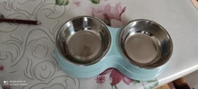 Alimentador de colores para mascotas, plato de acero inoxidable para alimento y agua de perros y gatos pequeños