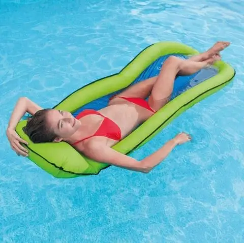 

Intex Inflatable Mesh Lounge Swimming Floating Raft With Headrest - 58836 -Green