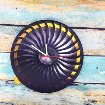 

3D Jet Engine Wall Clock - Aircraft Engine - Turbine Engine Wall Clock Christmas Gift - Original Clock - Anniversary gif