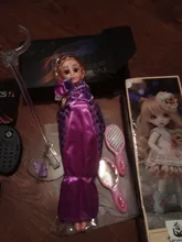 Muñecas de princesa Rapunzel para niños, conjunto para niñas, cuerpo móvil, belleza, largo y grueso pelo rubio, 30CM