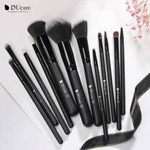 

DUcare Makeup Brush Set 12pcs Black Cosmetics Tools Natural Hair Brush Powder Foundation Contour Eye Shadow Eyeliner Brushes